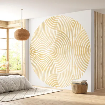 Image de Papier peint rond / cercle - Lumaléa - Design - Papier Premium 185gr Lavable - Diamètre 130 cm