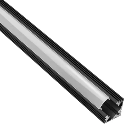 Produktbild von A19 LED Aluprofil Schwarz Eckprofil 90° 2m opal