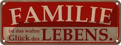 Produktbild von vianmo Blechschild 10x27 cm Familie wahre Glück des Lebens Freunde