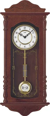 Produktbild von AMS 7013/1 Wanduhr Quarz mit Pendel Holz nussbaum farben Pendeluhr