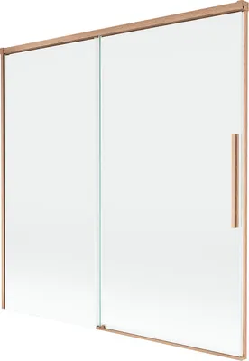 Immagine prodotto di Mexen Rox paravento da bagno con 2 ante scorrevoli 160 x 150 cm, trasparente, rame spazzolato - 8C9-160-001-65-00