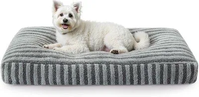 Produktbild von Hundebett für kleine Hunde, waschbar und abnehmbar, flauschig und atmungsaktiv, Anti-Slip Hundehöhlenmatte 58 x 46 x 8 cm