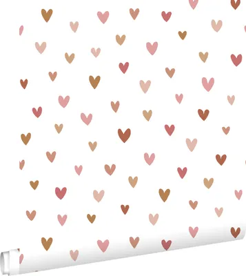 Produktbild von ESTAhome Tapete Herzchen Terrakotta und Rosa 53 cm x 10.05 m