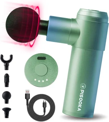 Produktbild von 4200 RPM Leise Handmassagegerät Muskel Massagegerät Percussion Massage Pistole Fasziengerät 4 Aufsätze für Rücken Schulter Oberschenkel Körper USB-C