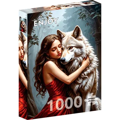 Zdjęcie produktu dla Puzzle 1000 elementów Enjoy – Pani i wilk