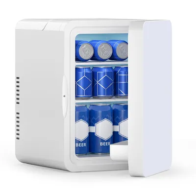 Productafbeelding van Puluomis Mini-koelkast 20 liter met handvat, 2-in-1: kan zowel koelen als verwarmen, draagbaar, ultrasilente autokoelkast (<30dB), 12V/220V/230V AC/DC, geschikt voor dranken en snacks