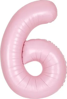 Produktbild von XL Folienballon rosa matt Zahl 6