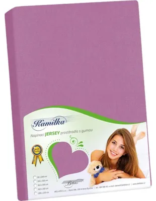Produktbild von Atmungsaktives Jersey-Spannbettlaken 100% Baumwolle Lila 90 x 200 cm für Matratzen bis 20 cm Höhe