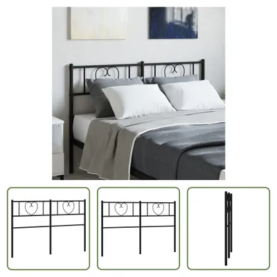 Produktbild von The Living Store Kopfteil Metall Schwarz 150 cm