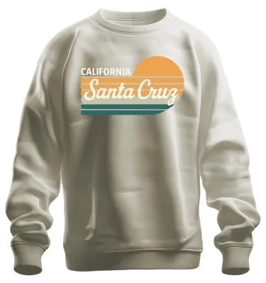 Immagine prodotto di Santa Cruz California Retro Sunset Surf Beach Coast Unisex Felpa Pullover, Nature, M