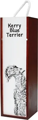 Immagine prodotto di Kerry Blue Terrier, Irish Blue Terrier - Scatola per vino con cane, scatola per alcolici con grafica, scatola regalo personalizzata del marchio Art-Dog