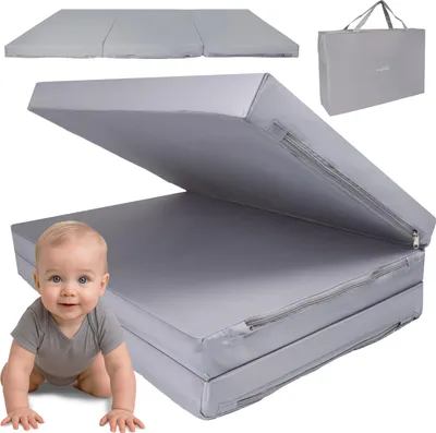 Immagine prodotto di Materasso per lettino da viaggio pieghevole SOVO 120x60cm con borsa alto 5 cm Schiuma poliuretanica grigia