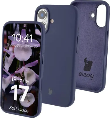 Produktbild von Silikon Handyhülle für iPhone 17, Bizon Soft Case, Dunkelblau