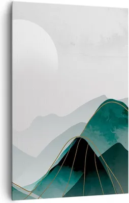 Produktbild von Bild auf Leinwand - Leinwandbild - Einteilig - Abstraktion Berge Stück - 80x120cm - Wand Bild - Wanddeko - Wandbilder - Leinwanddruck - Wanddekoration - Leinwand bilder - Wandbild - PA80x120-4911