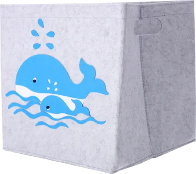 Produktbild von Bracia Mebelek | Aufbewahrungsbox - 30x30x30 cm - Spielzeugkiste, Aufbewahrung Kinderzimmer, Toy Box - Wal