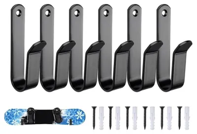 Immagine prodotto di Supporto a parete orizzontale per snowboard con viti, adatto per snowboard e skateboard (nero)
