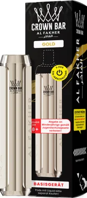 Produktbild von Al Fakher 600 Akkuträger Gold – wiederaufladbarer Akku für 2-ml Pods, kompatibel mit Elfbar-ähnlichen Steckpods, 500 mAh, USB-C