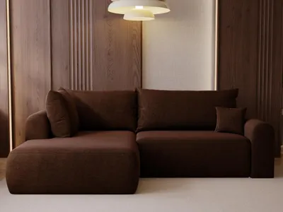 Produktbild von GrainGold Ecksofa L-Form Links Savana Bis - Ecksofa fürs Wohnzimmer - Moderne Ecksofa, Wohnzimmer Ecksofa - Eckcouch Braun (Vena 13)