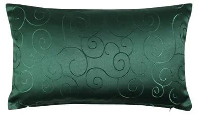 Produktbild von Kissenbezug 30x50 cm grün dunkel Damast Circle Deko Kissenhülle mit Reißverschluss