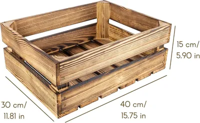 Obrázok produktu pre Creative Deco Vintage drevená debna | 40x30x15 cm | Drevená plamenná debna | Debna na ovocie Deco debna na víno Jablková debna