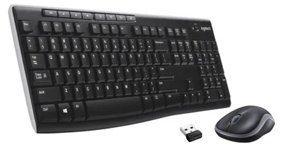 Obrázok produktu pre Logitech MK270, Plná veľkosť (100 %), Bezdrôtový, RF Wireless, QWERTZ, Čierna, Obsahuje myš