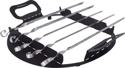 Produktbild von Spießaufsatz für einen 8 L Utschak von Kukmara oder für Feuerofen mit Durchmesser 36 cm (mit Grillspieße 5 Stk.)