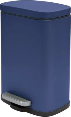 Produktbild von Spirella Kosmetikeimer 5 Liter Edelstahl mit Absenkautomatik und Inneneimer "Akira" Badezimmer Mülleimer Softclose Abfalleimer Dunkelblau