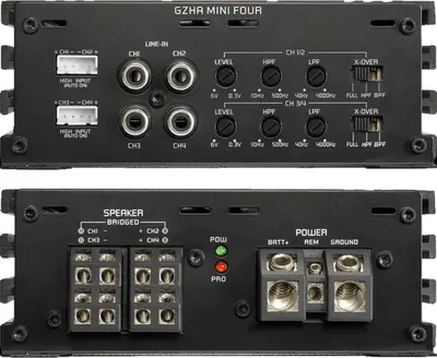 Zdjęcie produktu dla Ground Zero GZHA MINI FOUR 4-kanałowy wzmacniacz kompaktowy