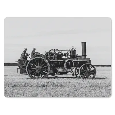 Produktbild von MuchoWow® Mauspad Mousepad Traktor - Schwarz - Weiß - Bauernhof - Vintage 23x19 cm - Mousepads - Maus Mat - Pad - Mausunterlage - Schreibtischunterlage - Mauspad