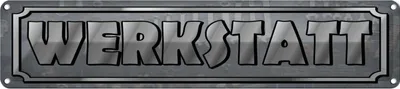 Produktbild von vianmo Blechschild 10x46 cm Werkstatt Auto Garage
