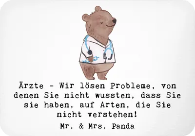 Produktbild von Mr. & Mrs. Panda Kühlschrankmagnet Arzt Probleme Lösen - Weiß - Geschenk, Beruf, Notizhalter, personalisierte Geschenke, Berufsalltag, Landarzt, zettelhalter, Berufsleben