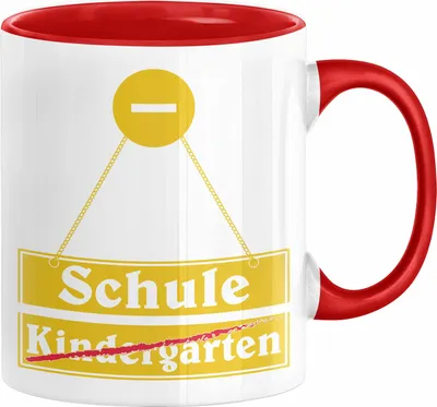 Produktbild von Einschulung Tasse Geschenk für Jungs Jungen 1. Schultag Grundschule (Rot)