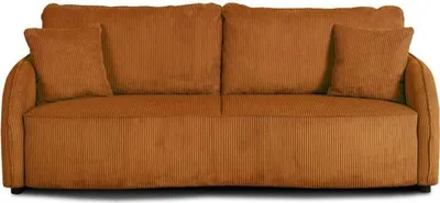 Image de Canapé Convertible 3 Places Velours Côtelé Terracotta, Coffre de Rangement, 215 x 89 x 100 cm