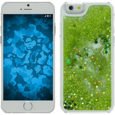 Produktbild von PhoneNatic Case kompatibel mit Apple iPhone 6s / 6 - Hülle grün Stardust Hard-case + 2 Schutzfolien