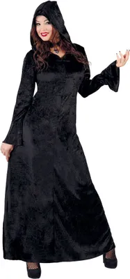 Produktbild von langes Vampir Kleid mit weiten Ärmeln Gr. M-L, Größe:L