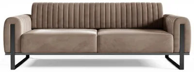 Produktbild von Selsey Parissa - Sofa, Samt Beige schwarze Füße, 228 cm