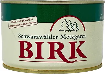 Produktbild von Schwarzwälder Metzgerei Birk Dosenwurst Feine Leberwurst aus eigener Herstellung