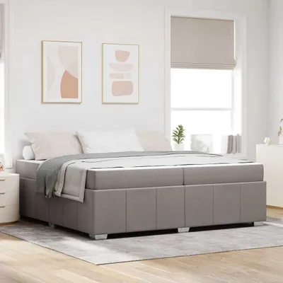Zdjęcie produktu dla Maison Exclusive - Rama łóżka w kolorze taupe, wymiar 200 x 200 cm, obita tkaniną