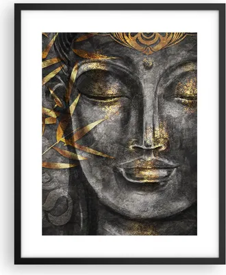 Produktbild von Gerahmtes Poster - Schwarzer Rahmen - Buddha Gold Bodhisattva - 40x50 cm - Wand Bild - Wanddeko - Wandbilder - Kunstposter - Wandposter - Bilderrahmen - Bilder - Kunstdruck - P2BPA40x50-4442