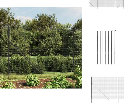 Image de vidaXL Clôture grillagée Anthracite 1,6x10 m Acier galvanisé - Panneaux de clôture