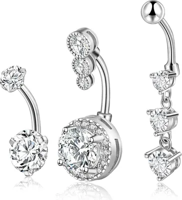 Obrázok produktu pre Candyfancy 316L chirurgická oceľ Zirkónia Srdce brucha Button Piercing Set 14 Gauge Piercing 10mm