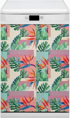 Produktbild von Magnet Folie für Geschirrspüler Magnete  Geschirrspüle Magnet für Spülmaschine 45x80 cm Nachbildung - Tropenmosaik