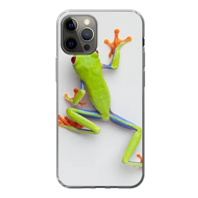 Produktbild von MuchoWow® Handyhülle Schutzhülle Hülle für iPhone 12 Pro Frosch - Tiere - Grün Silikon Softcase Handy Hülle - Abdeckung