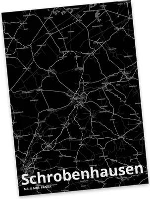 Produktbild von Mr. & Mrs. Panda Postkarte Schrobenhausen - Geschenk, Stadt Dorf Karte Landkarte Map Stadtplan, Ansichtskarte, Postkarten, Fotokarte, bildkarte, Ansichtskarten