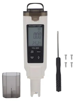 Produktbild von PH-ORP-Temperaturmessgerät, professionelles Testen, 3-in-1 tragbarer digitaler Wassertester mit LCD-Display für Pools, Farmen, Forschungslabore