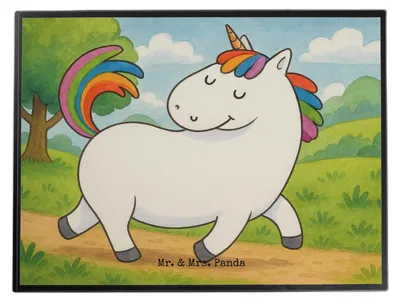 Produktbild von Mr. & Mrs. Panda Schreibunterlage Einhorn Stolzieren Design - Weiß - Geschenk, bastelunterlage, Schreibtischauflage, Pferd, schreibtischunterlagen, schreibtischunterlage