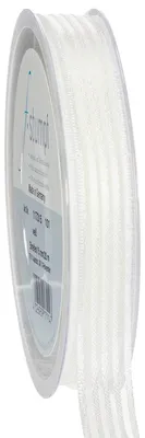 Produktbild von Organzaband Streifen Geschenk Dekoband Hochzeit Weiß 15mm 20m