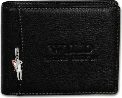Obrázek produktu pro Wild Things Only Kožená dámská pánská peněženka černá 12,5x2,5x9,5cm OPJ114S