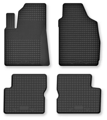 Image de Tapis de sol en caoutchouc pour Fiat 500 2007-2013 (cabriolet/hayon) – 4 pièces, noirs, semi-universel, adapté
