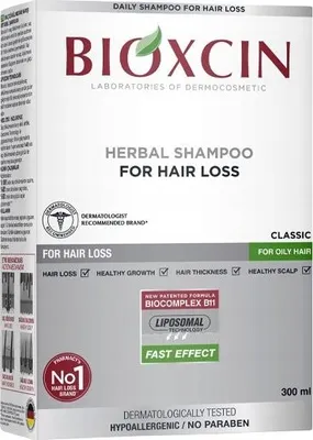 Zdjęcie produktu dla Bioxcin ziołowy szampon przeciw wypadaniu włosów do włosów przetłuszczających się 300 ml